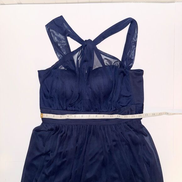 Birdy Grey Chiffon Dress Navy Blue Floor Length Maxi Bridesmaid Ball Gown Prom M - Picture 10 of 16